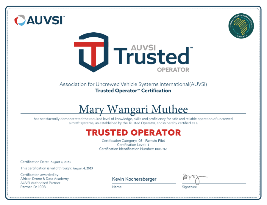 Drone training certificate