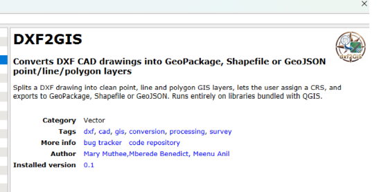 DXF2GIS QGIS Plugin