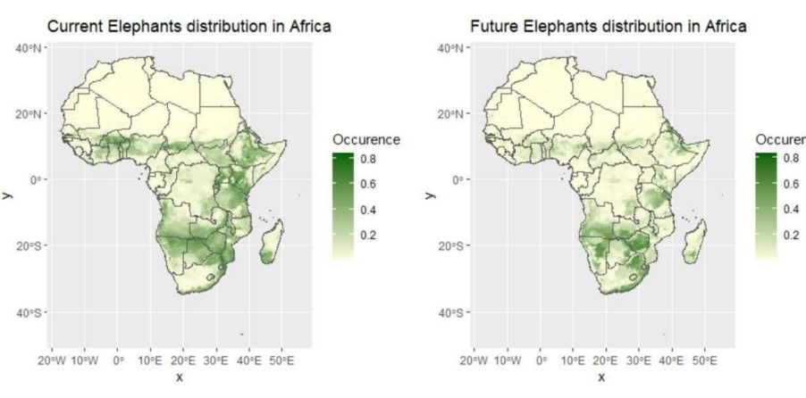 Elephant habitat suitability map