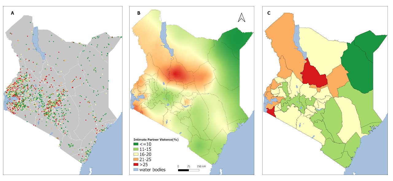 Prevalence map of IPV in Kenya